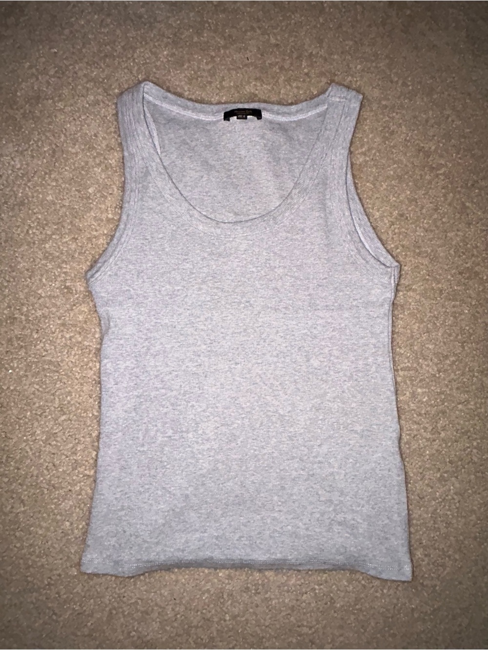Massimo Dutti Light Gray Scoop Neck Tank